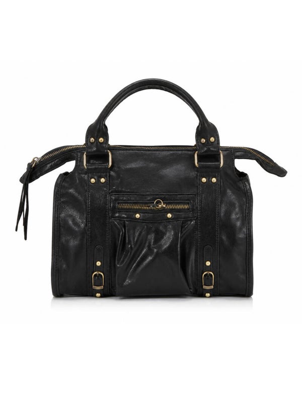 Faux leather bag - black
