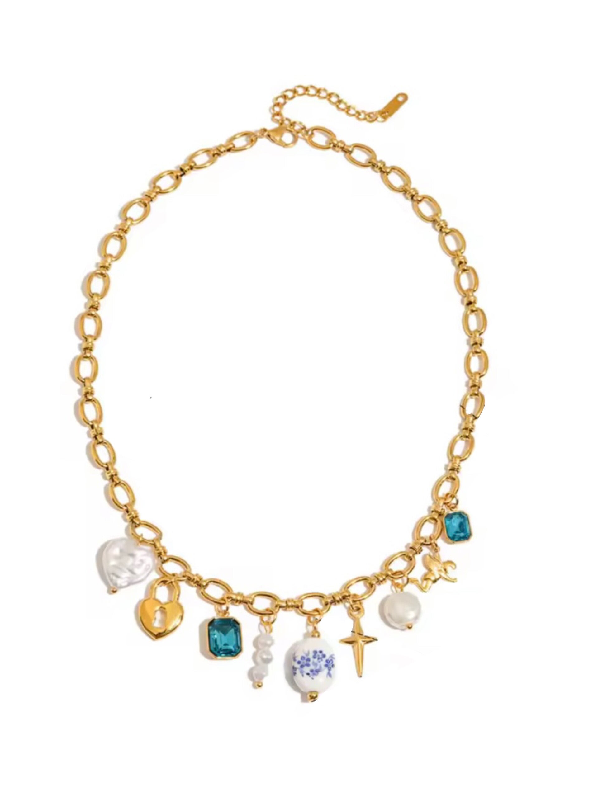 Neptune charm necklace - gold