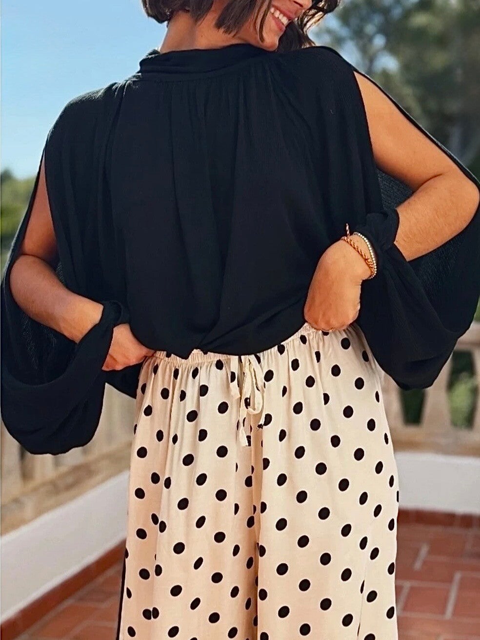 Alba open shoulder top