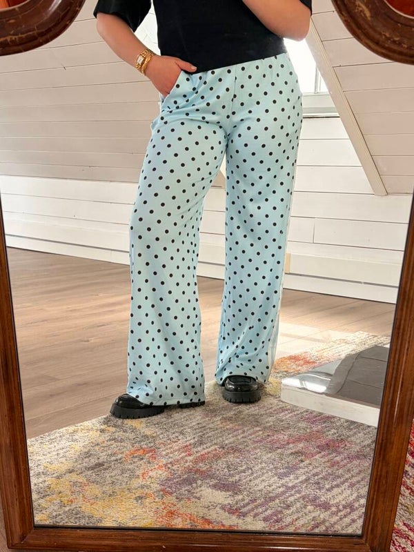 Polka dot pants - blue