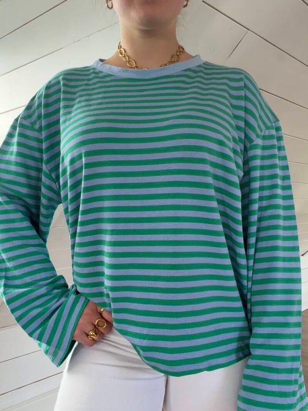 Lucie longsleeve - Blue & Green