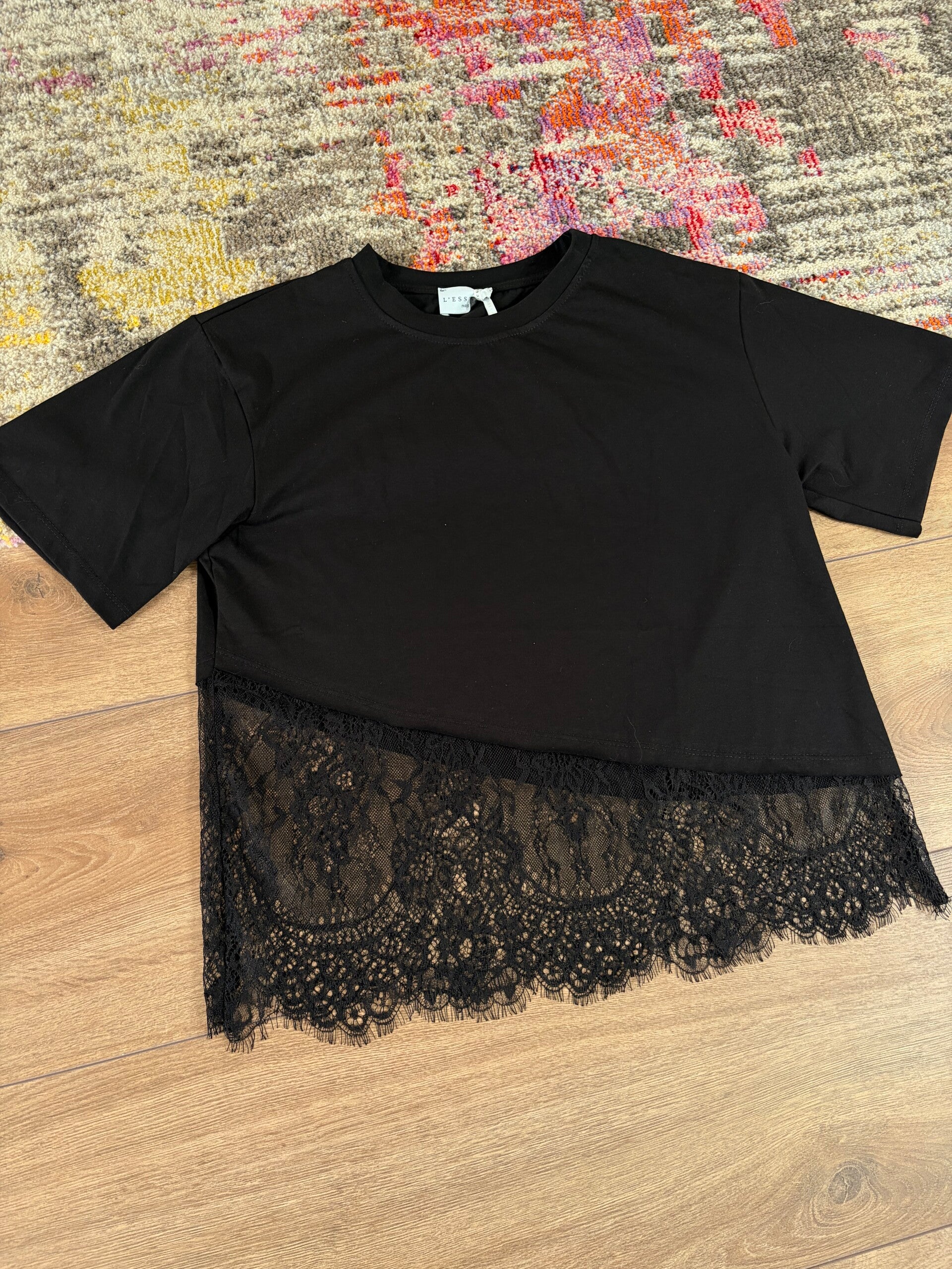 Margaux lace shirt - black