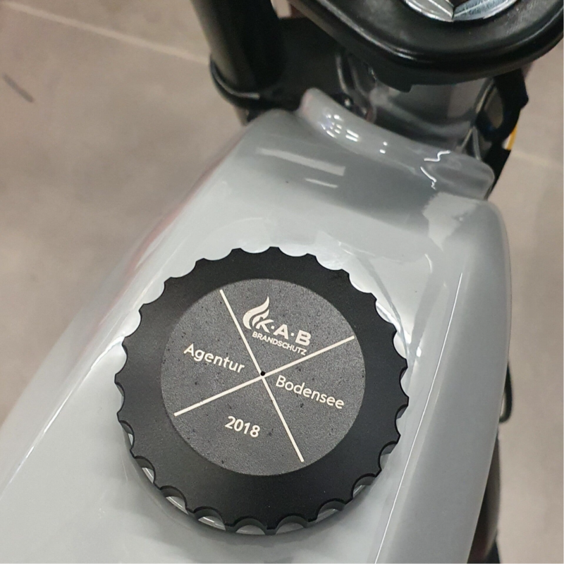 Lasergravur auf Tankdeckel
