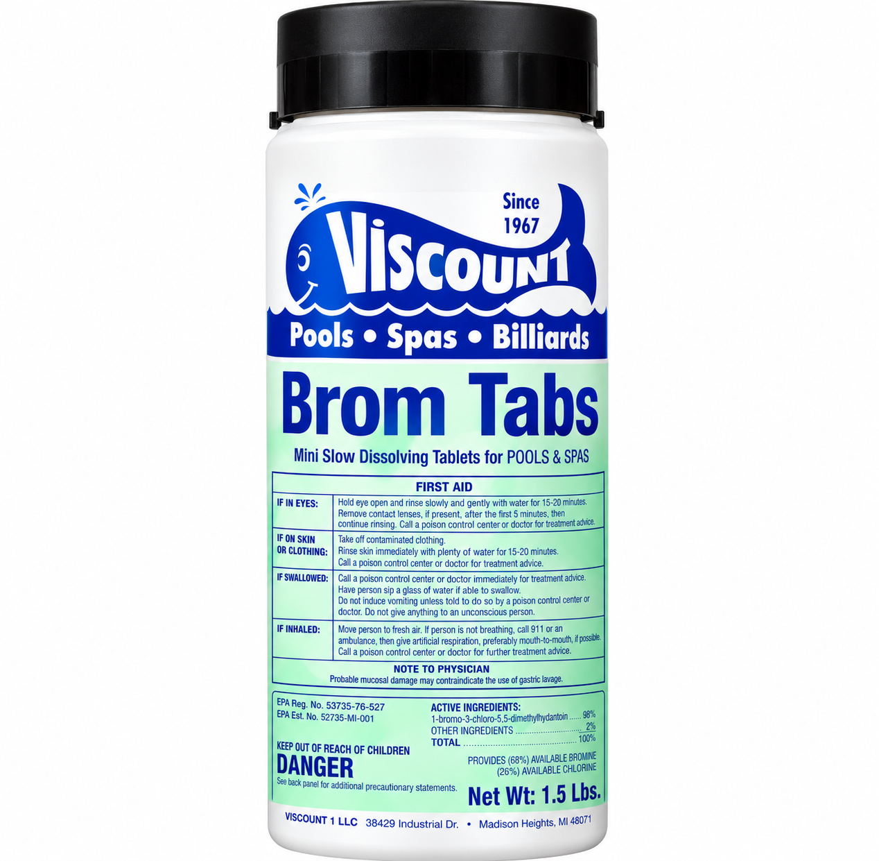 BROMINE TABLETS 1.5 POUNDS