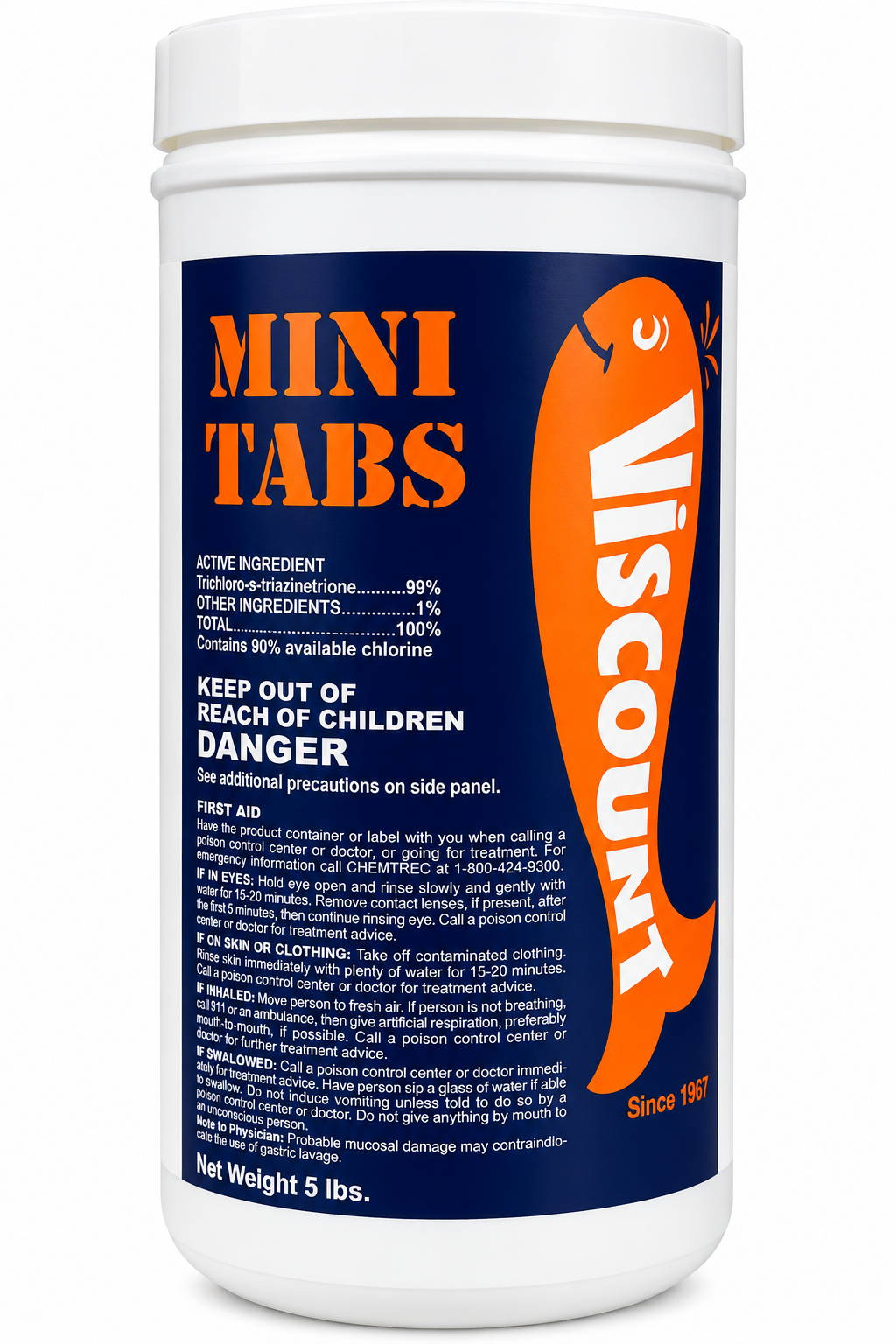 1" mini tablet chlorine 5 lbs
