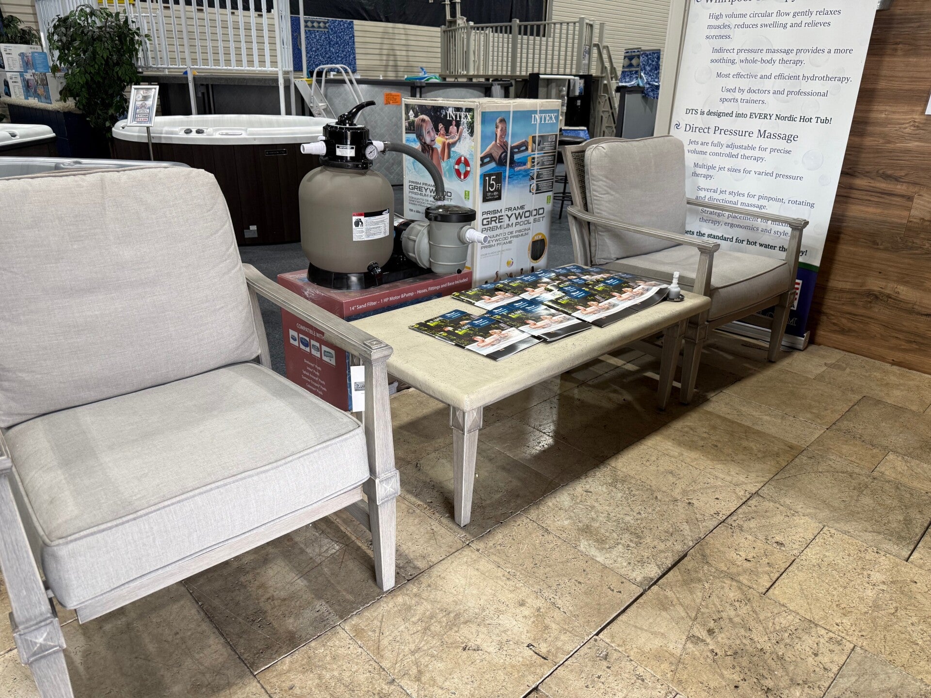 2 patio chairs with coffee table