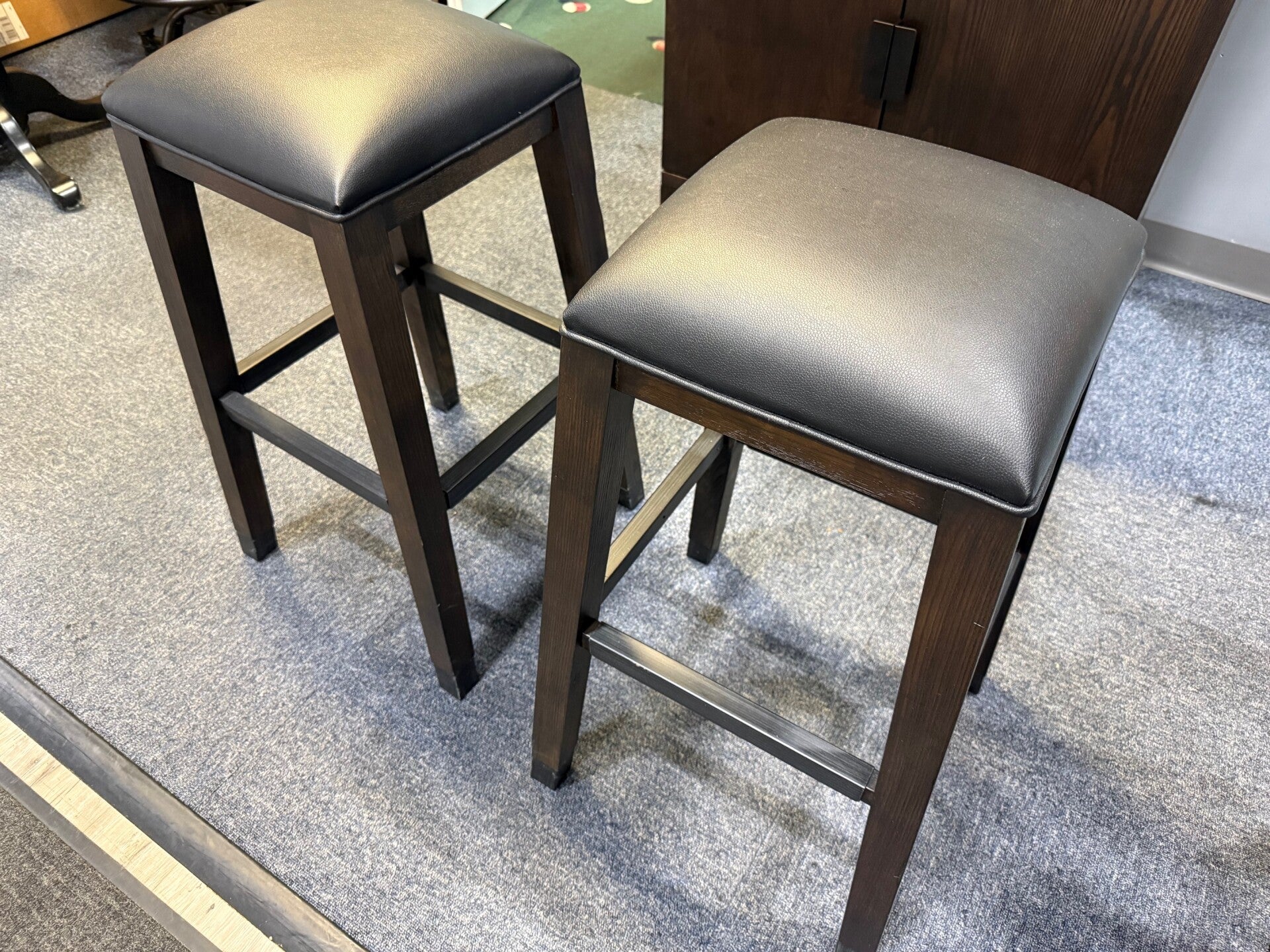 2 whiskey barrel finish bar stools