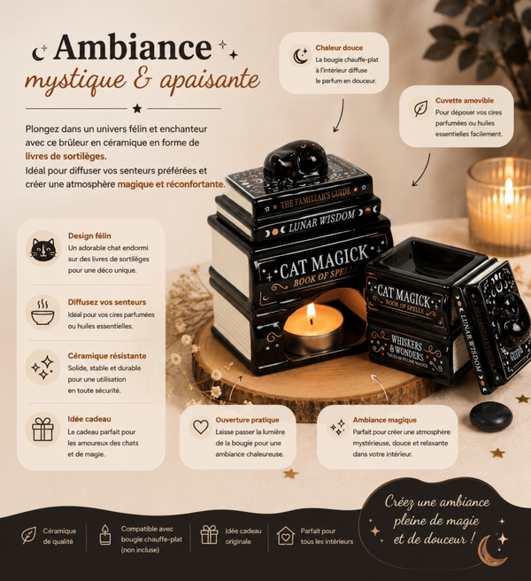BRÛLEUR BLACK CAT BOOK STACK » AVEC CHAT
