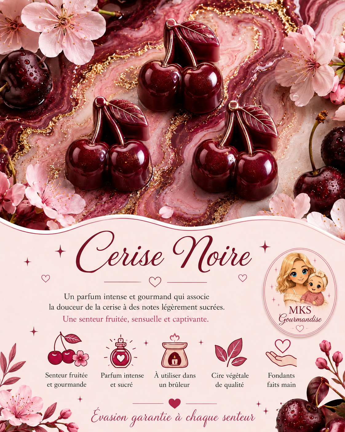 Cerise Noire ( Lots de 3 )