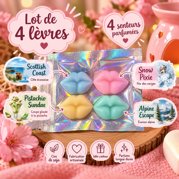 Lot de 4 fondants parfumés Lèvres 💋