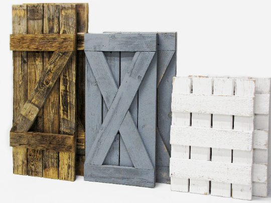 Custom Size Board and Batten Rustic Window Shutters 50" - 58"  (Set-2)