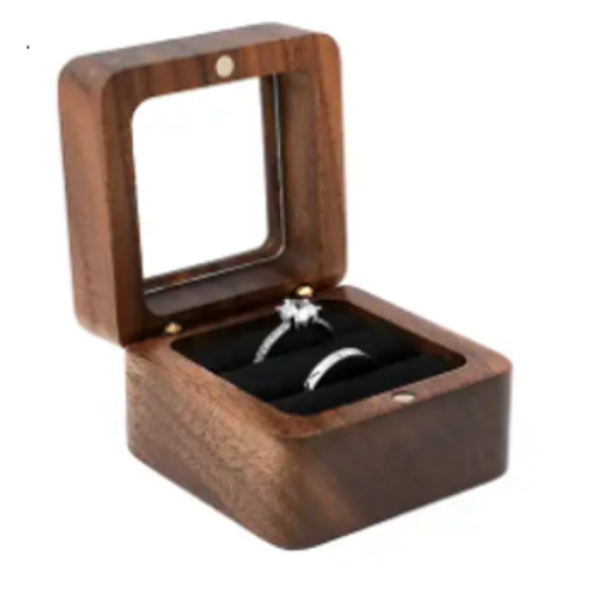 Ringdoosje hout voor één of twee ringen - Wholesale