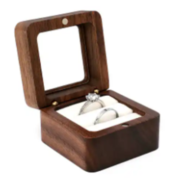 Ringdoosje hout voor één of twee ringen - Wholesale