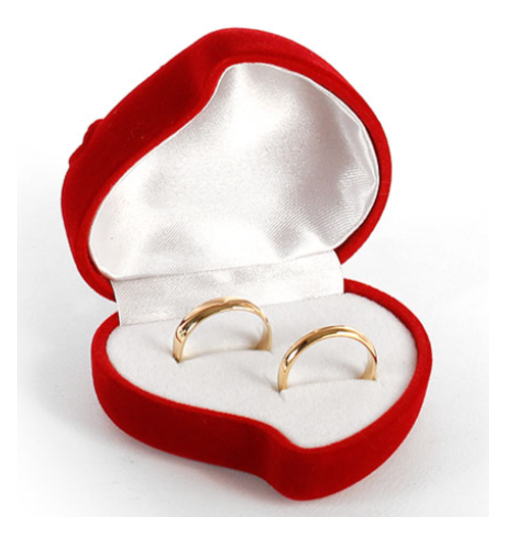 Ringdoosje hartje twee ringen