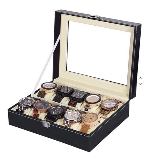 Horloge doos PU leer 10 stuks