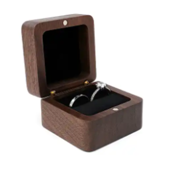 Ringdoosje hout voor één of twee ringen