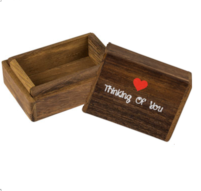 Ringdoosje hout Thinking of you