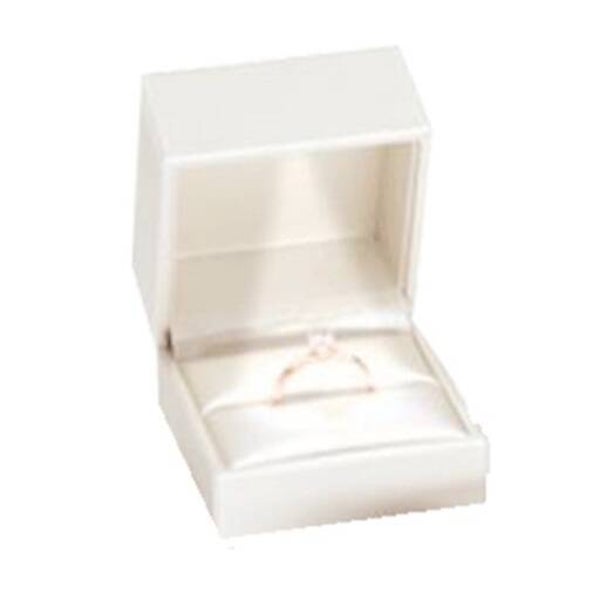 Ringdoosje LED luxe lederlook creme - Wholesale
