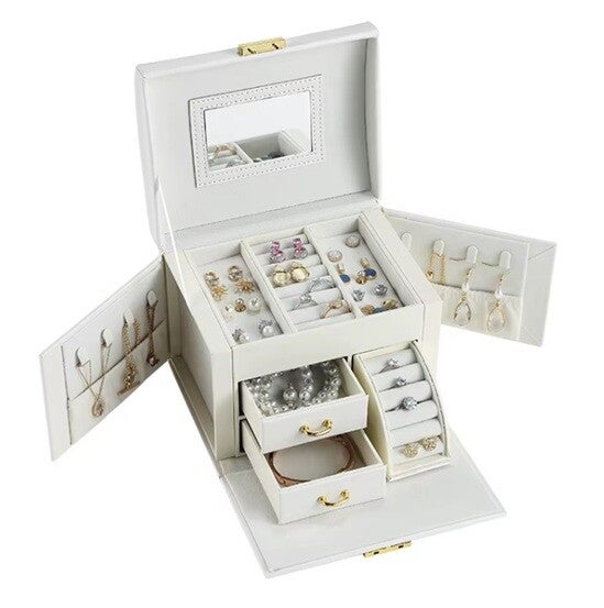 Sieradendoos met slot wit