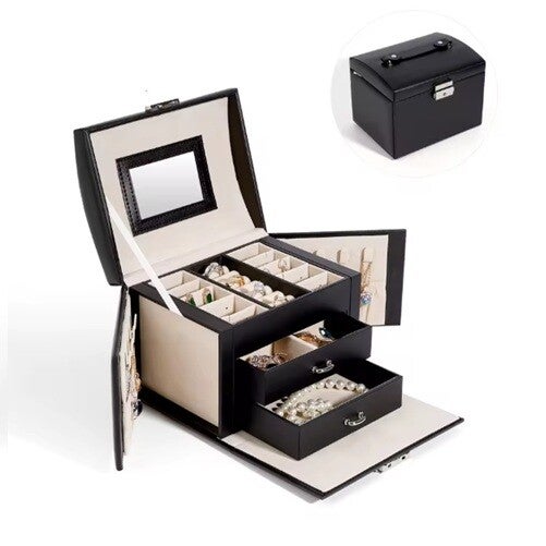 Sieradendoos met slot zwart