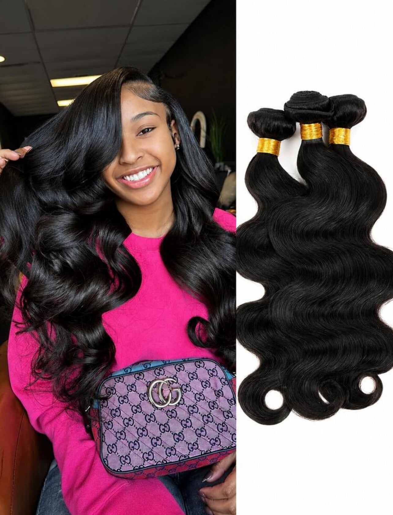 Body Wave Bundles Brazilian Hair Wavy 3 Bundles Unit Human Hair Natural Black Color Weft Weave Bundles Human Hair Extension Quick Weave Single Bundle Beginner Friendly Keep Texture Silky Soft After Multiple Washes 36 38 40 Inch