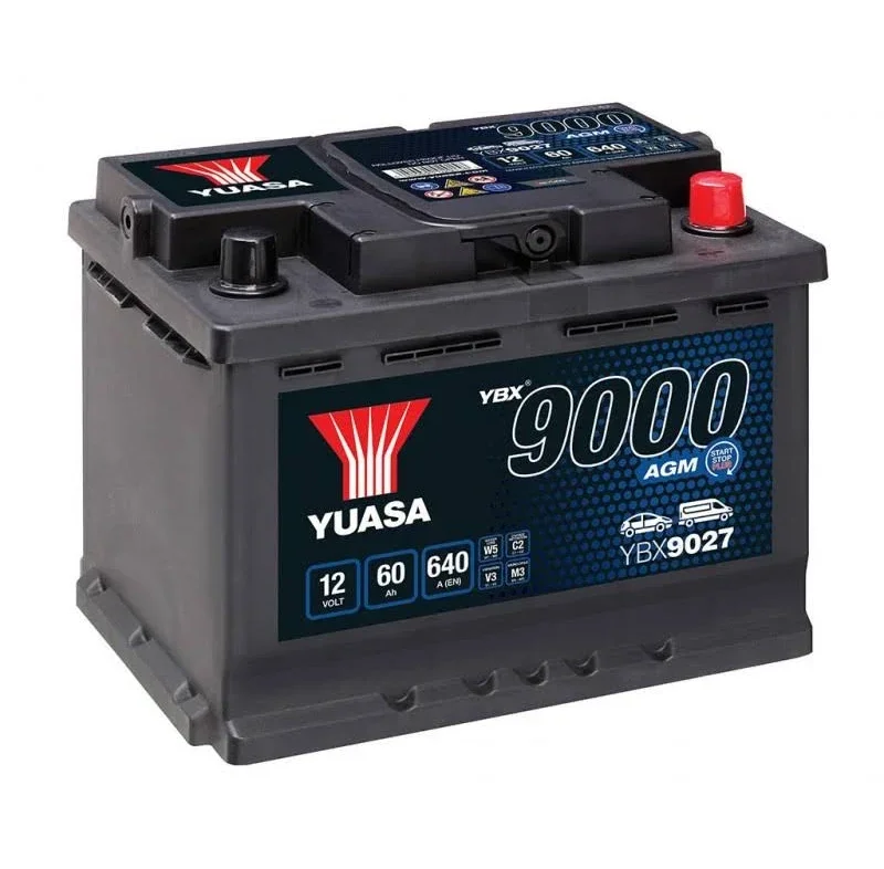 Batterie Yuasa ybx9027 Start Stop AGM 12V 60Ah 640A