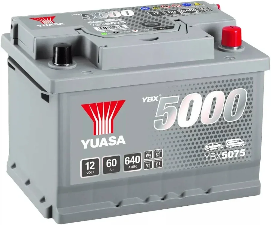 Batterie Yuasa sliver YBX5075 12 V 60 AH 640A