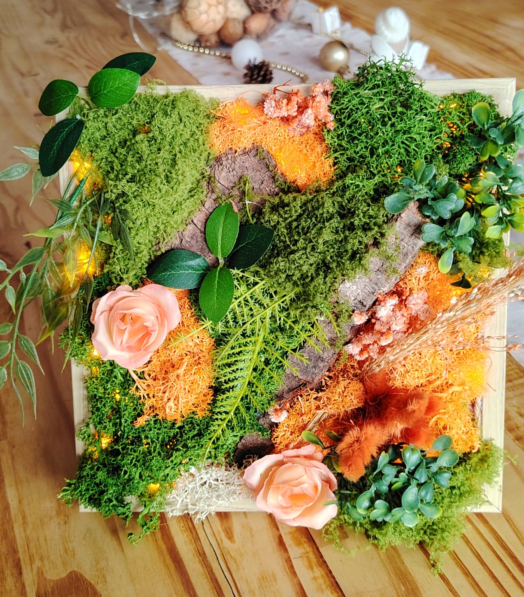 Cadre végétal forêt orangé