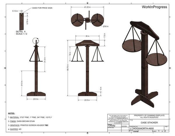 Hogsworth Mass Case Stacker - Pole Scale Display