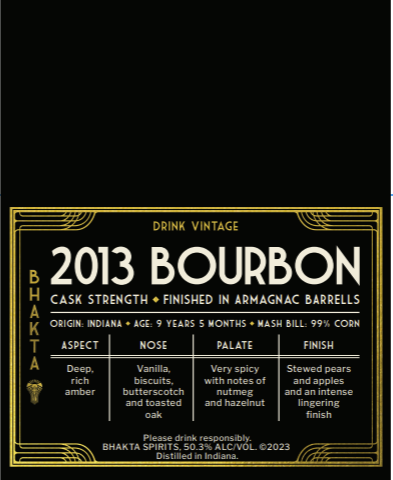 BHAKTA 2013 Bourbon Shelf Talker