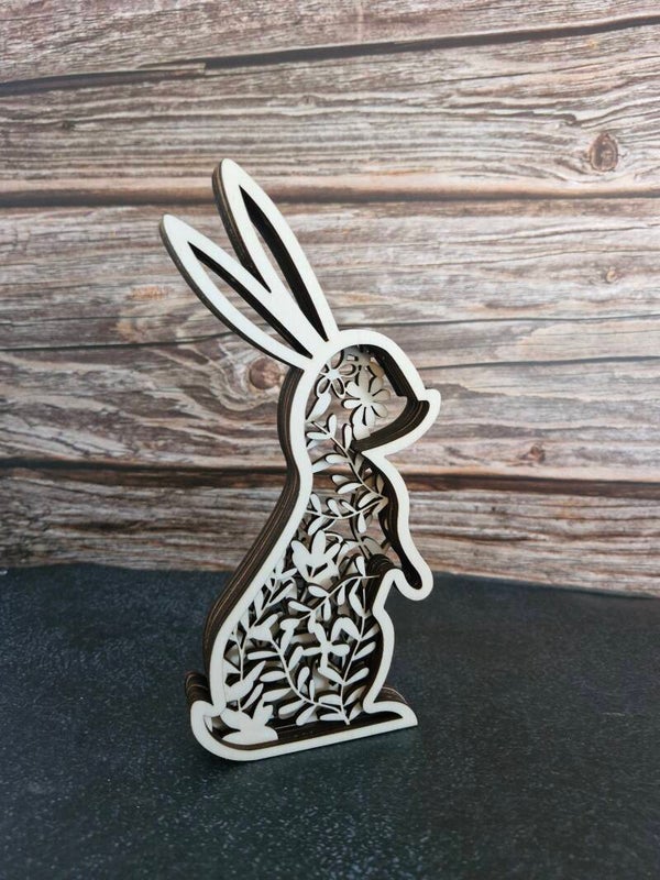Osterhase aus Holz in 3D-Optik