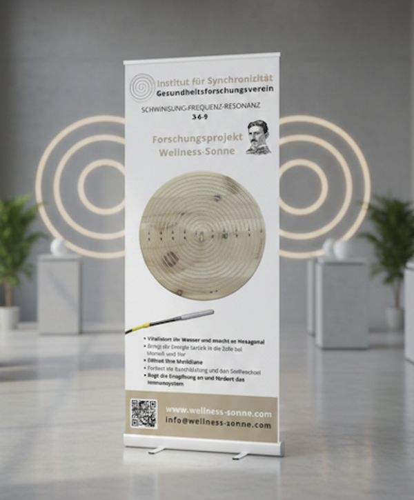 Mitglieds- u. Förderbeitrag für Forschungsprojekt Roll-UP-Banner Forschungsprojekt Wellness-Sonne