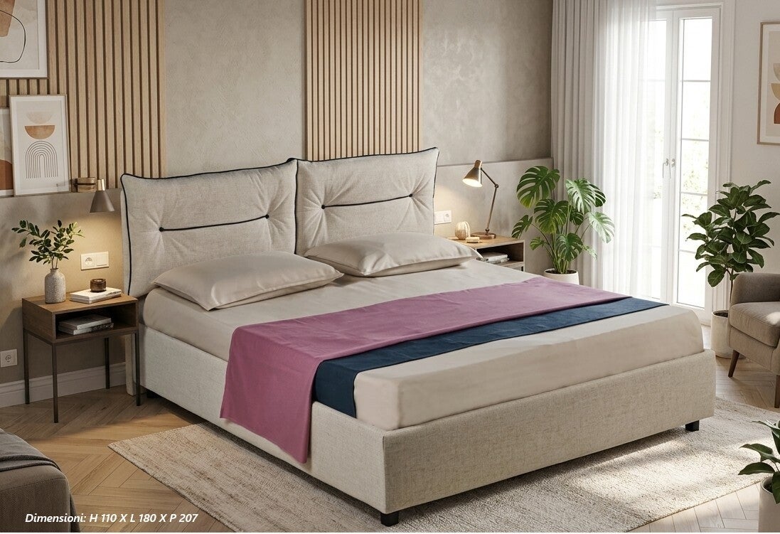 Letto Contenitore "MEXICO" con chassis metallico Vari colori