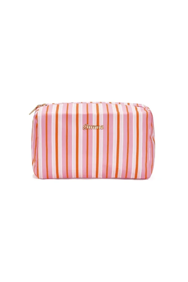 Toilettas groot stripe pink