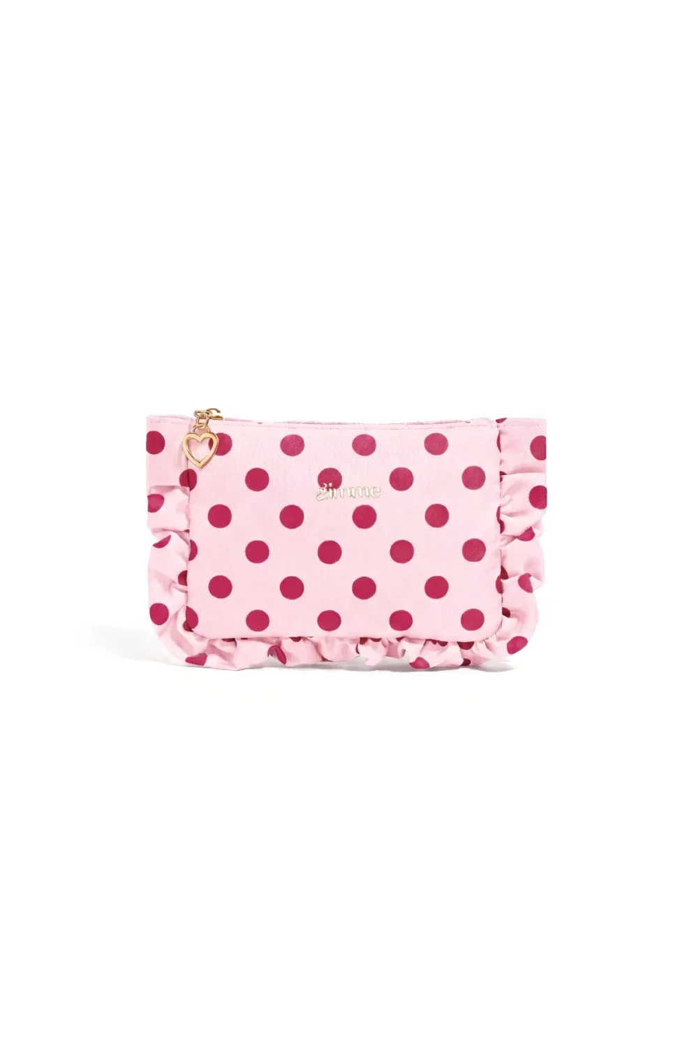 Toilettasje roze/bordeaux stip