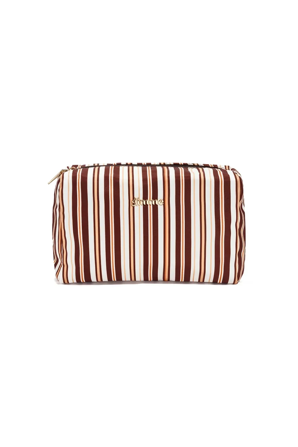 Toilettas groot stripe khaki