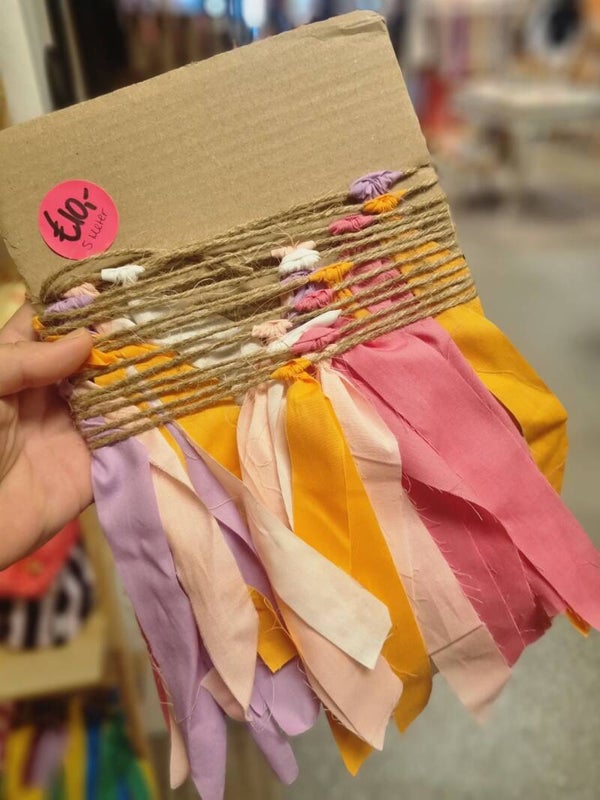 Geknoopte slinger roze/lila/lichtroze/oranje/wit