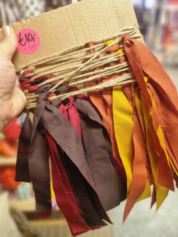 Geknoopte slinger oranje/bruin/bordeaux/brique/mosterd-geel
