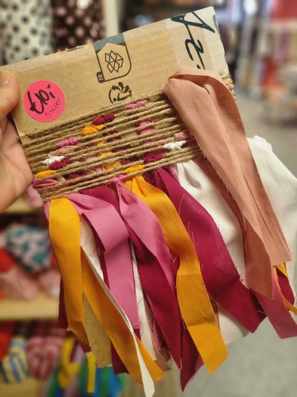 Geknoopte slinger framboos/oranje/fuchsia/wit/oud-roze