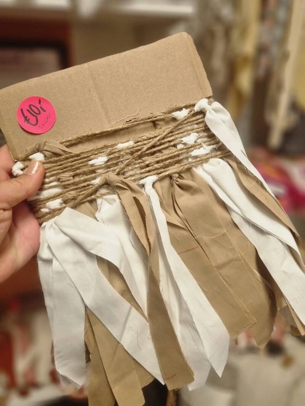 Geknoopte slinger wit/taupe