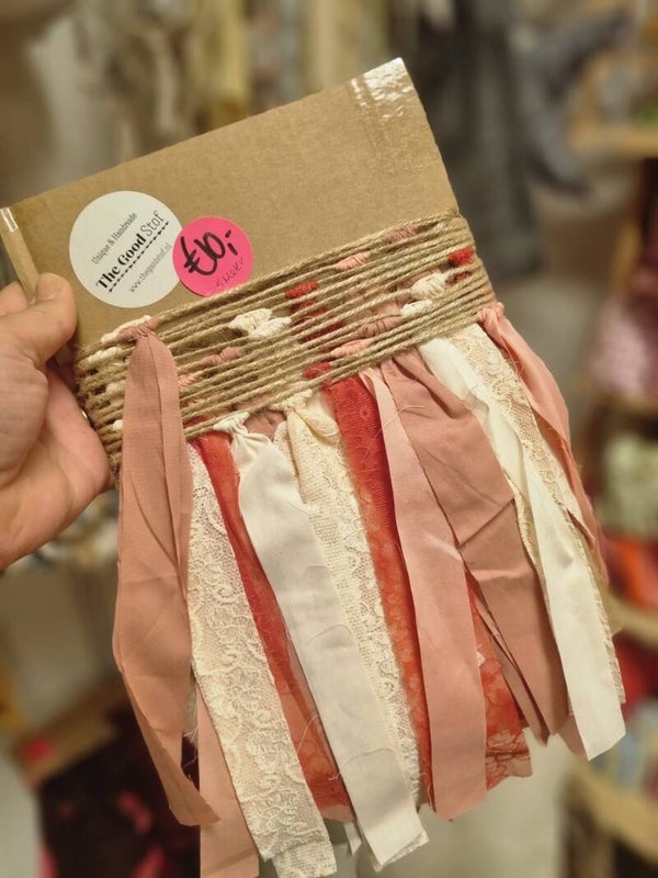 Geknoopte slinger Oud-roze/beige/kant/oranje-kant/licht-roze