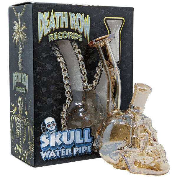 Death Row Records – 5,5″ Metallic Skull Waterpijp – Gold