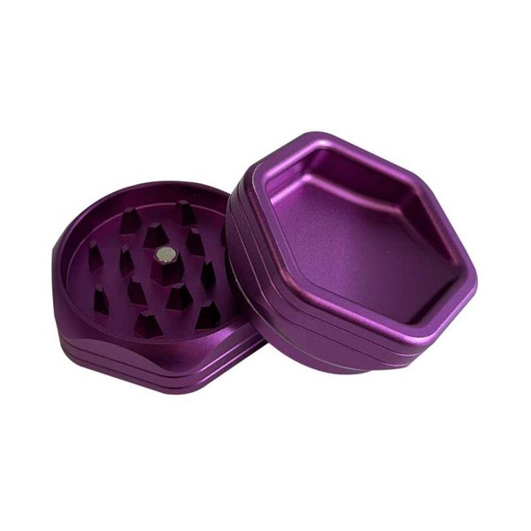 Aluminium Hexagon Grinder 63mm 2 parts - Purple