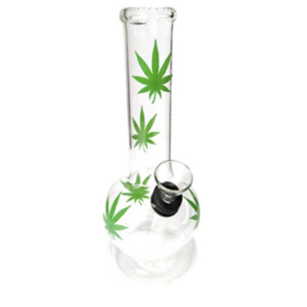 Glass Bong MultiLeaf Green - 16cm