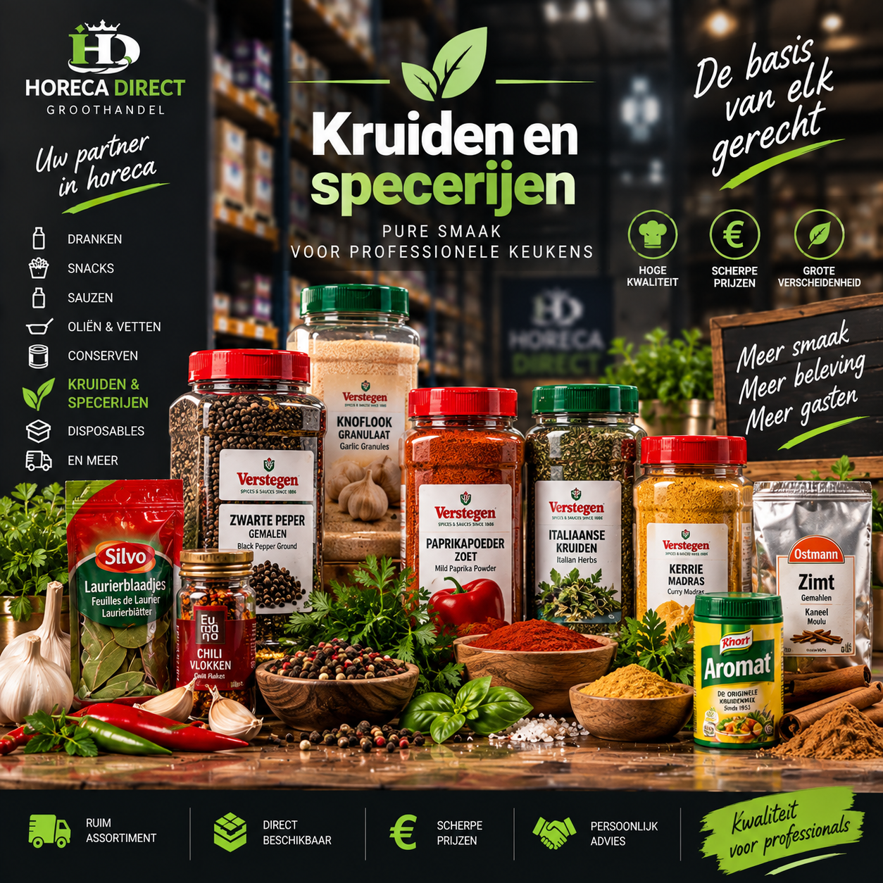 Kruiden en specerijen voor de horeca