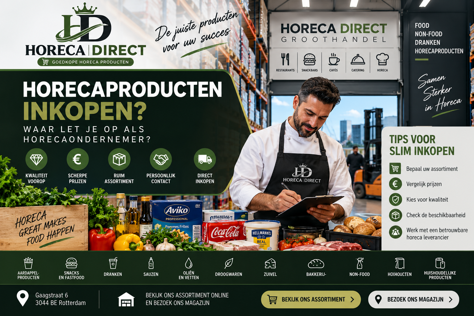 Horecaproducten inkopen voor horecaondernemers