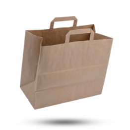 Pap. Draagtassen Bruin 250st 26x17x26cm