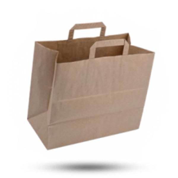 Pap. Draagtassen Bruin 250st 26x17x26cm