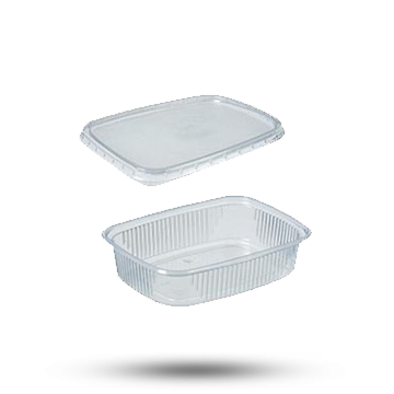 Saladebak met vast deksel – 250cc x100 stuks