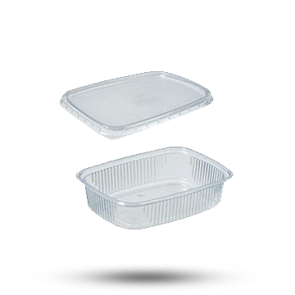 Saladebak met vast deksel – 250cc x100 stuks